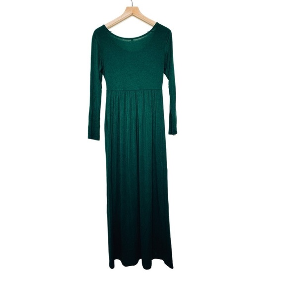 Dark Green Long Sleeved Maxi Dress Medium - Picture 3 of 6